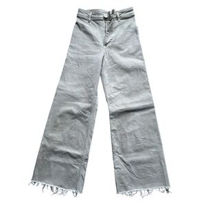 Zara The Marine Straight Wide Leg Raw Hem Jeans Light Beige Tan Denim Pants 2